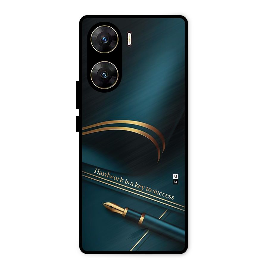 Hardwork Is Key Metal Back Case for Vivo V29e