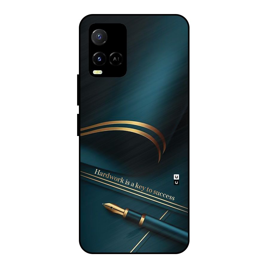 Hardwork Is Key Metal Back Case for Vivo Y21 2021