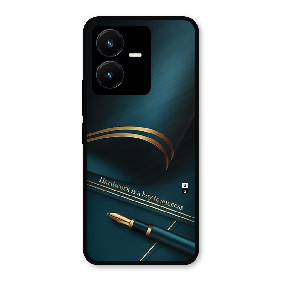 Hardwork Is Key Metal Back Case for Vivo Y22