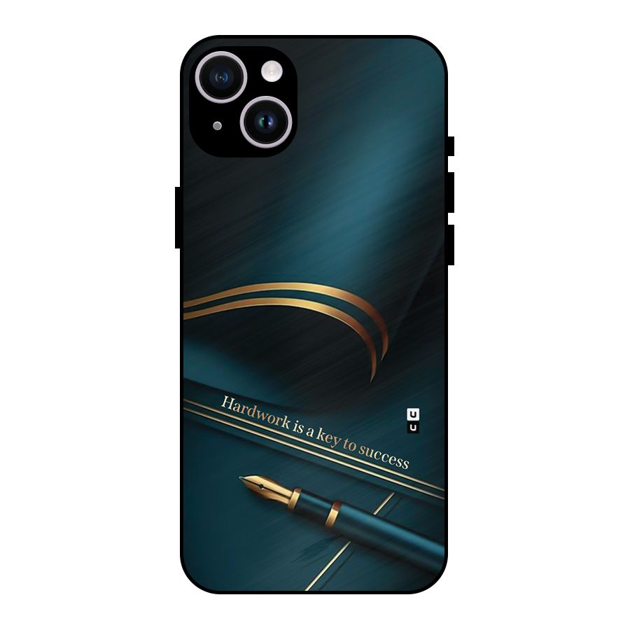Hardwork Is Key Metal Back Case for iPhone 14 Plus