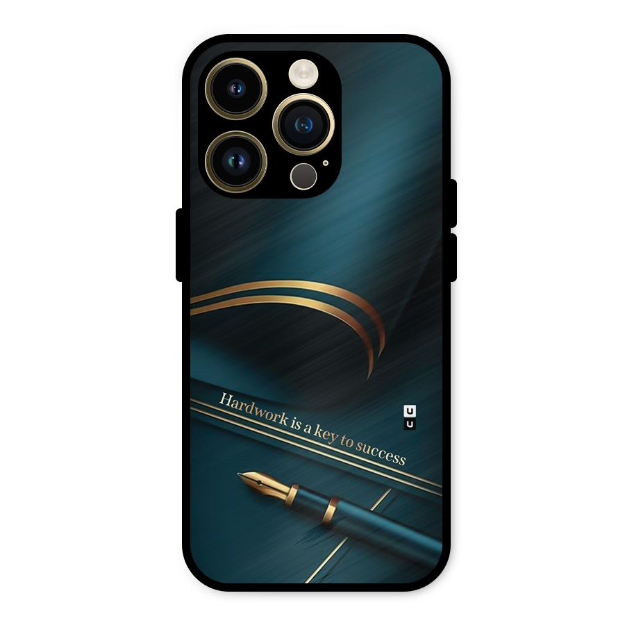 Hardwork Is Key Metal Back Case for iPhone 14 Pro