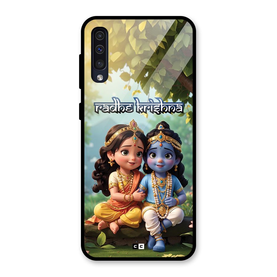 Hare Radhe Krishna Glass Back Case for Galaxy A50s