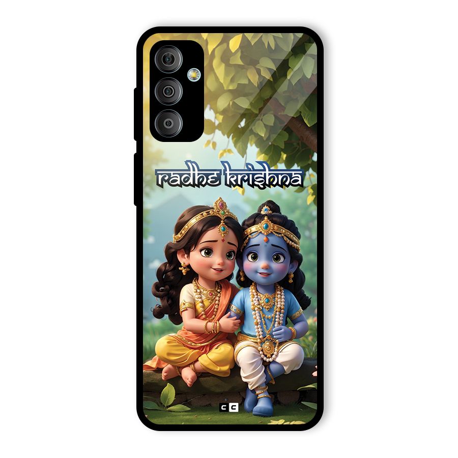 Hare Radhe Krishna Glass Back Case for Galaxy F23