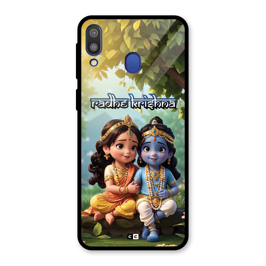 Hare Radhe Krishna Glass Back Case for Galaxy M20