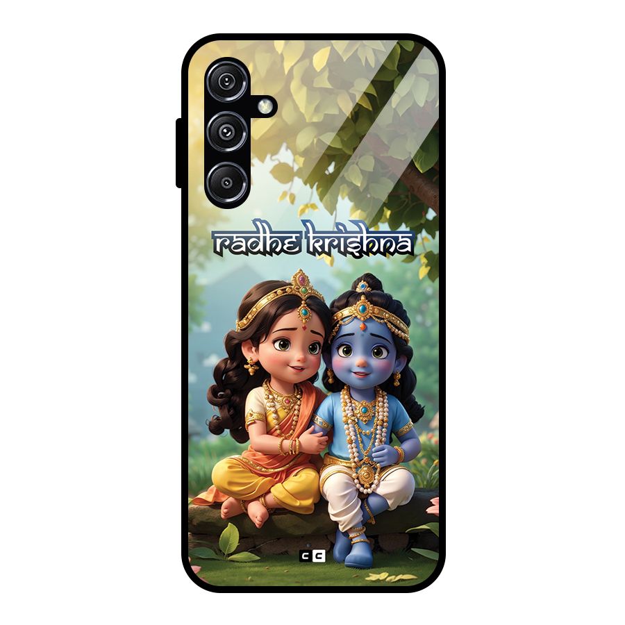 Hare Radhe Krishna Glass Back Case for Galaxy M34 5G