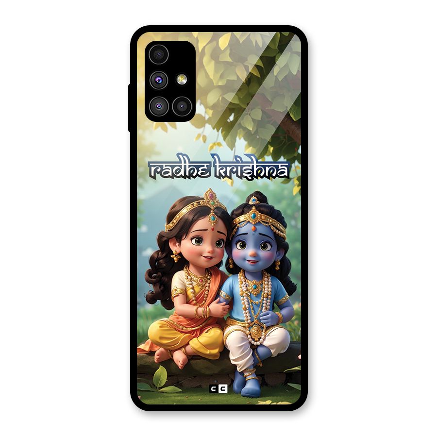 Hare Radhe Krishna Glass Back Case for Galaxy M51