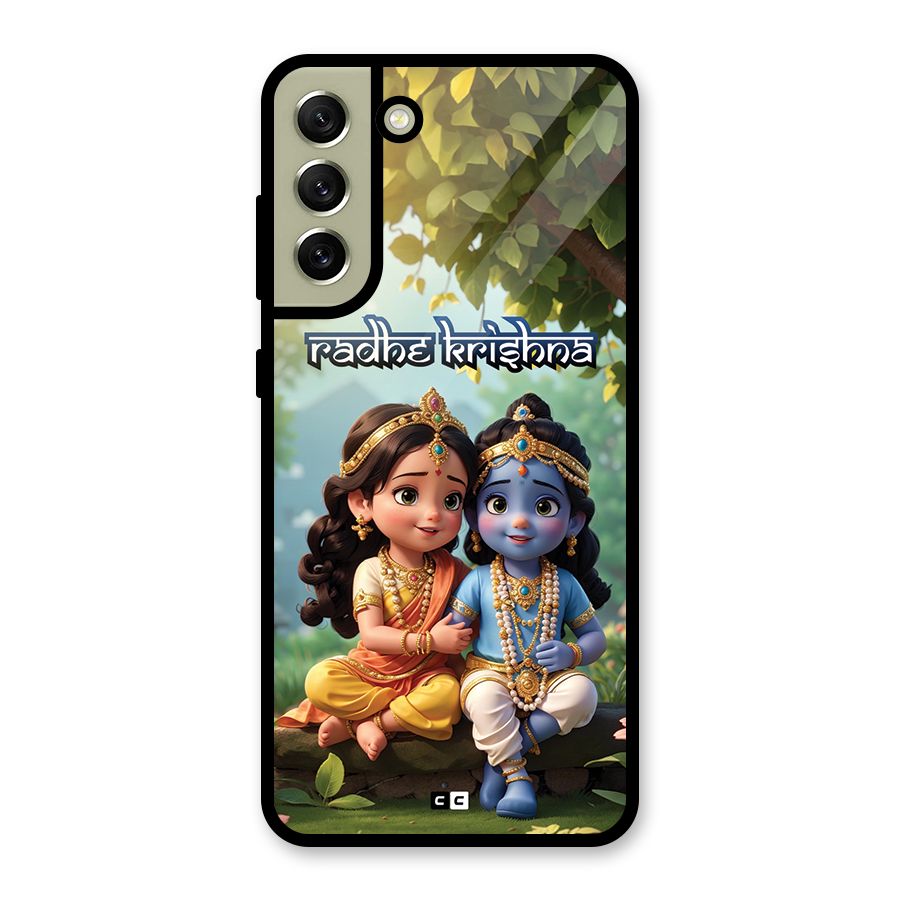 Hare Radhe Krishna Glass Back Case for Galaxy S21 FE 5G