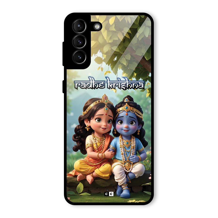 Hare Radhe Krishna Glass Back Case for Galaxy S21 Plus