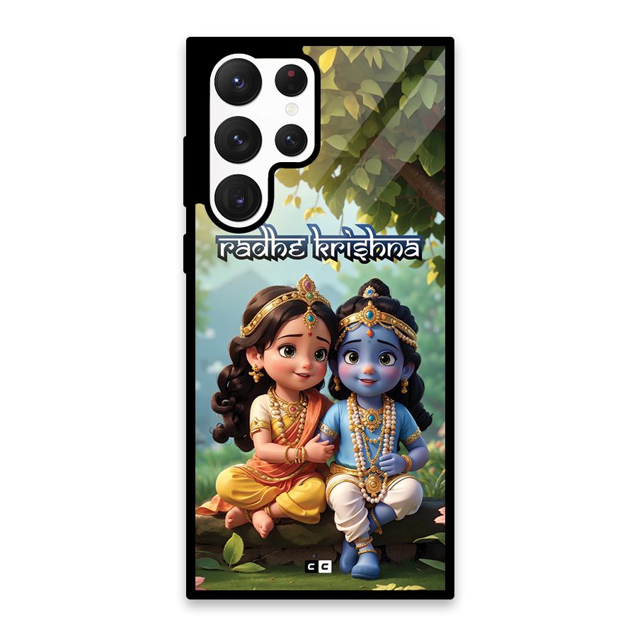 Hare Radhe Krishna Glass Back Case for Galaxy S22 Ultra 5G