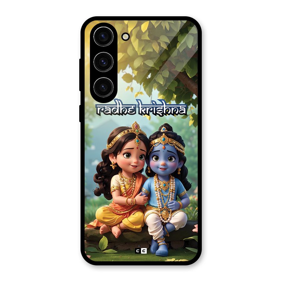 Hare Radhe Krishna Glass Back Case for Galaxy S23 Plus