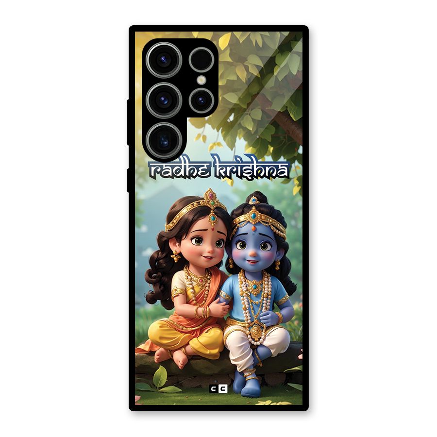 Hare Radhe Krishna Glass Back Case for Galaxy S23 Ultra