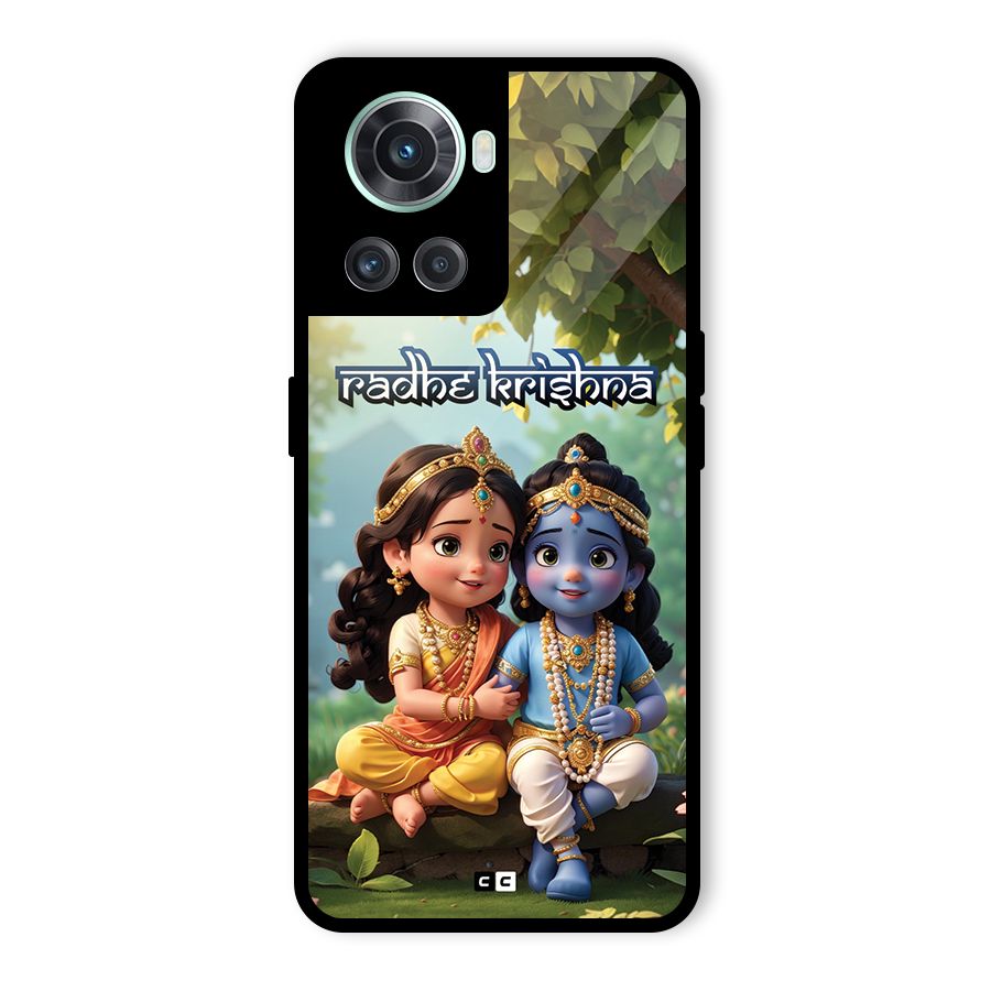 Hare Radhe Krishna Glass Back Case for OnePlus 10R