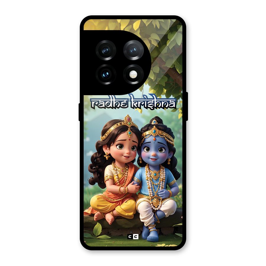 Hare Radhe Krishna Glass Back Case for OnePlus 11