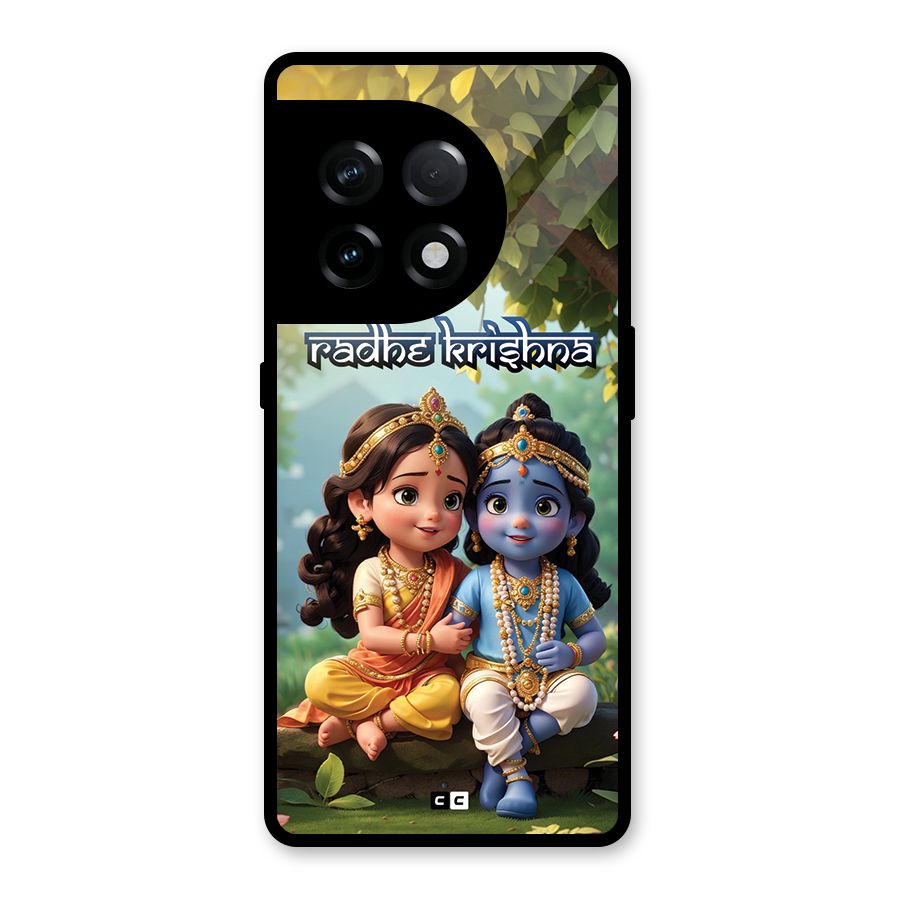 Hare Radhe Krishna Glass Back Case for OnePlus 11R