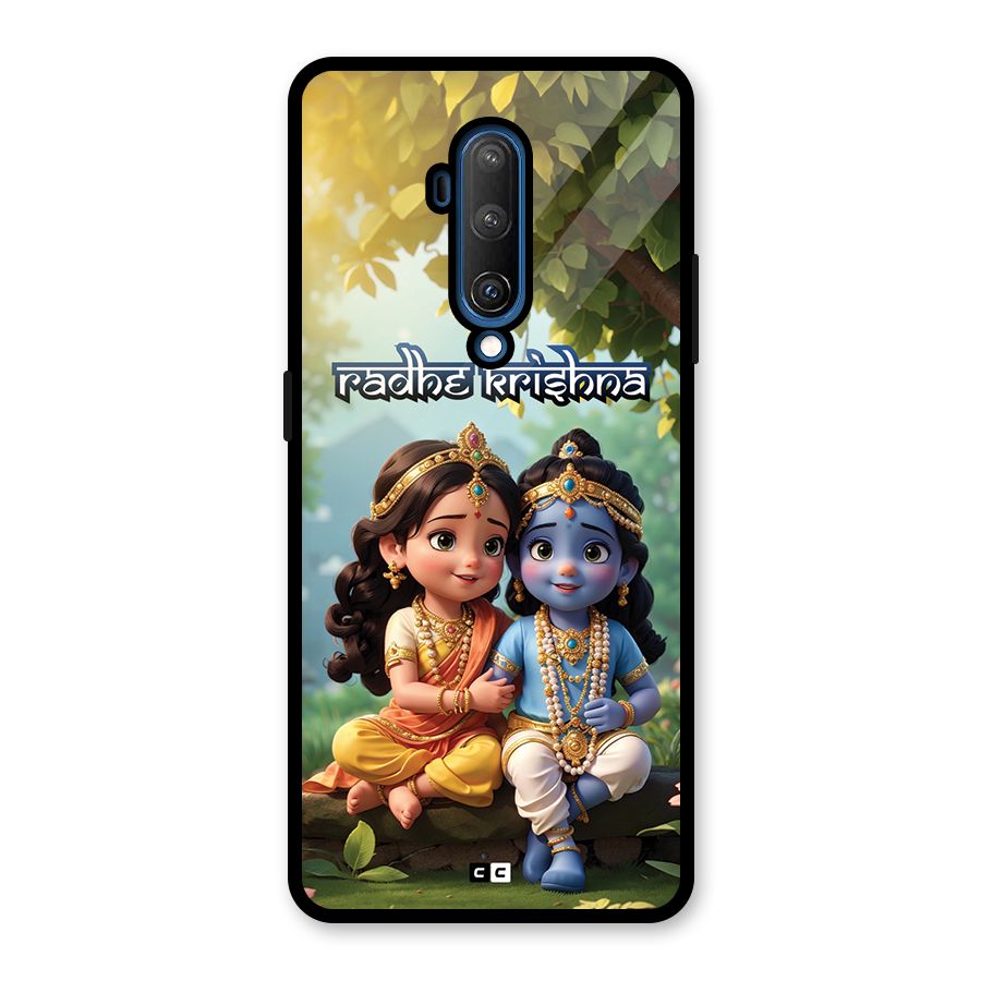 Hare Radhe Krishna Glass Back Case for OnePlus 7T Pro