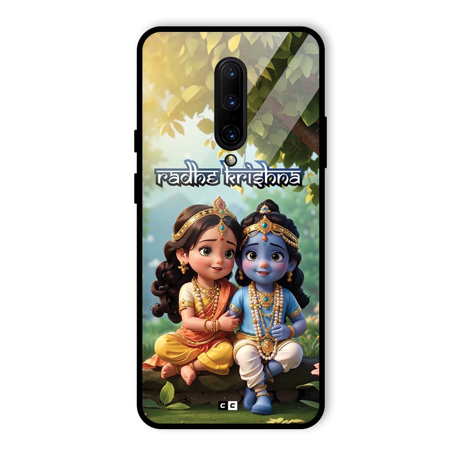 Hare Radhe Krishna Glass Back Case for OnePlus 7 Pro