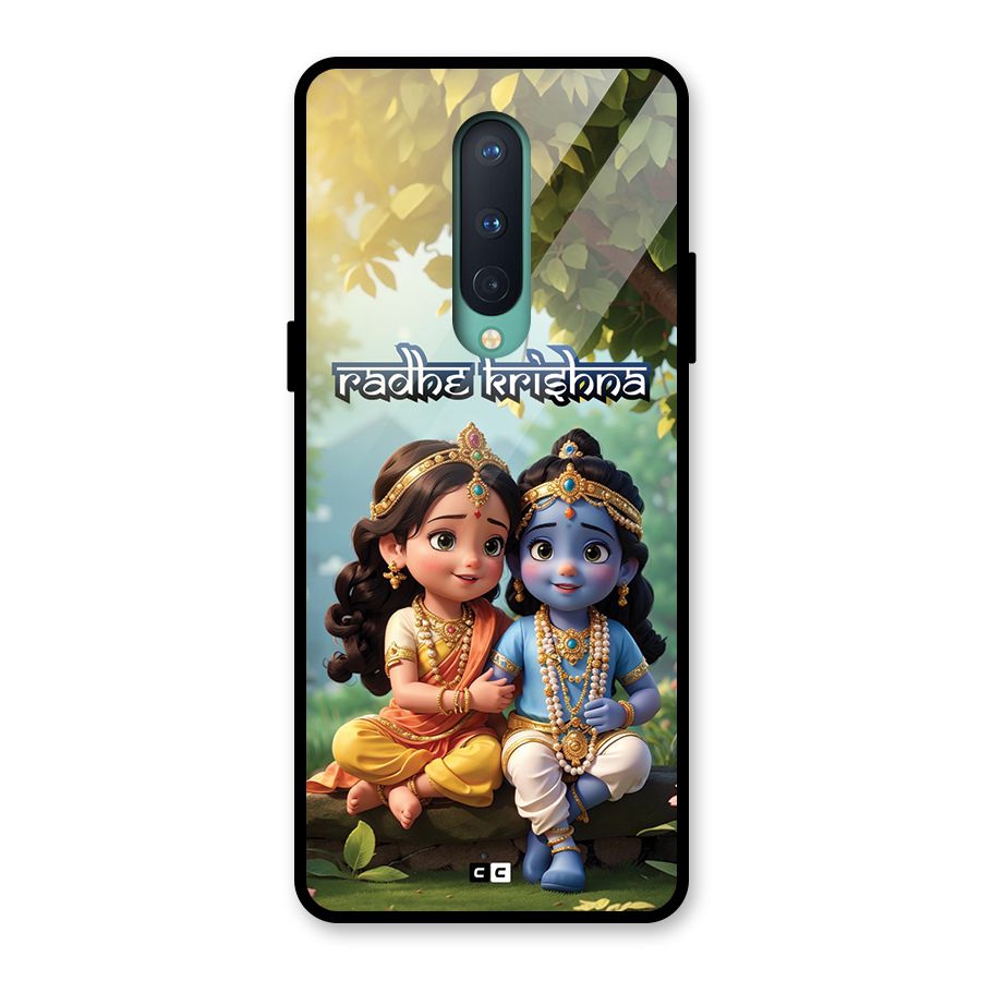 Hare Radhe Krishna Glass Back Case for OnePlus 8