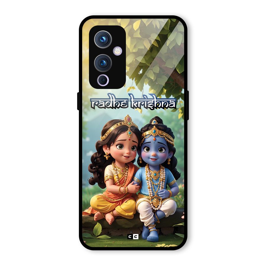 Hare Radhe Krishna Glass Back Case for OnePlus 9