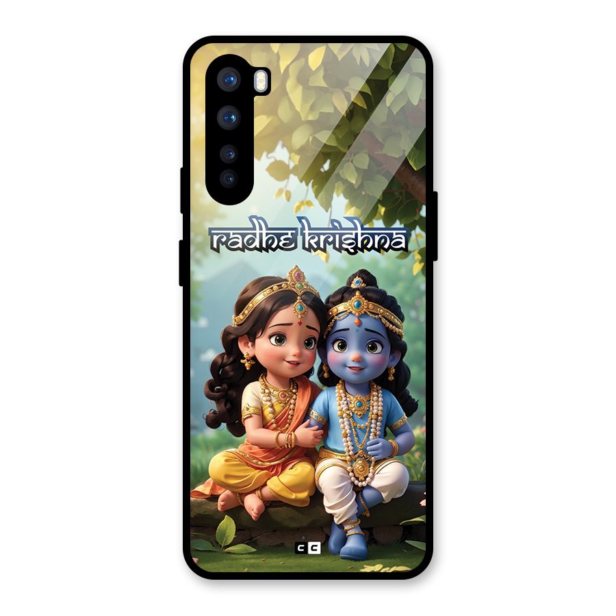 Hare Radhe Krishna Glass Back Case for OnePlus Nord