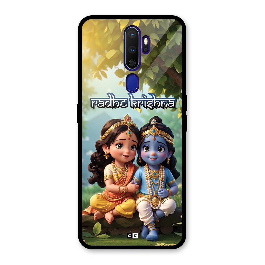 Hare Radhe Krishna Glass Back Case for Oppo A9 (2020)