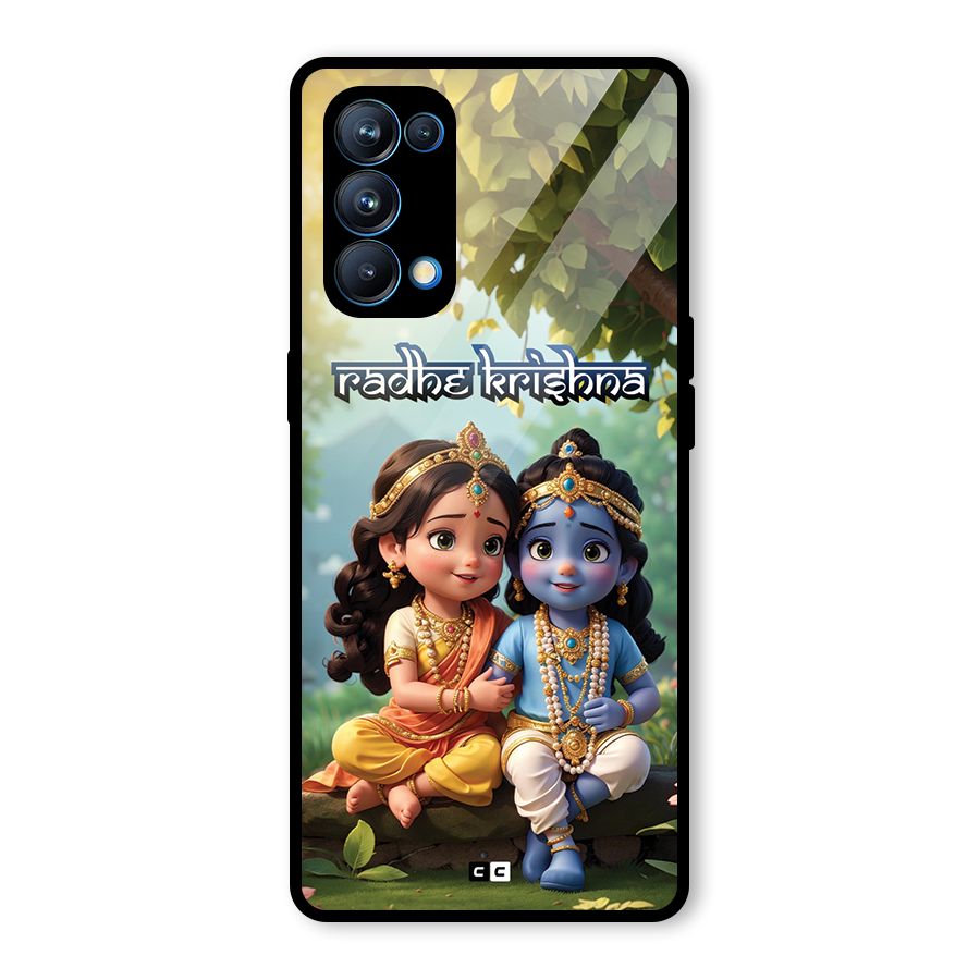 Hare Radhe Krishna Glass Back Case for Oppo Reno5 Pro 5G