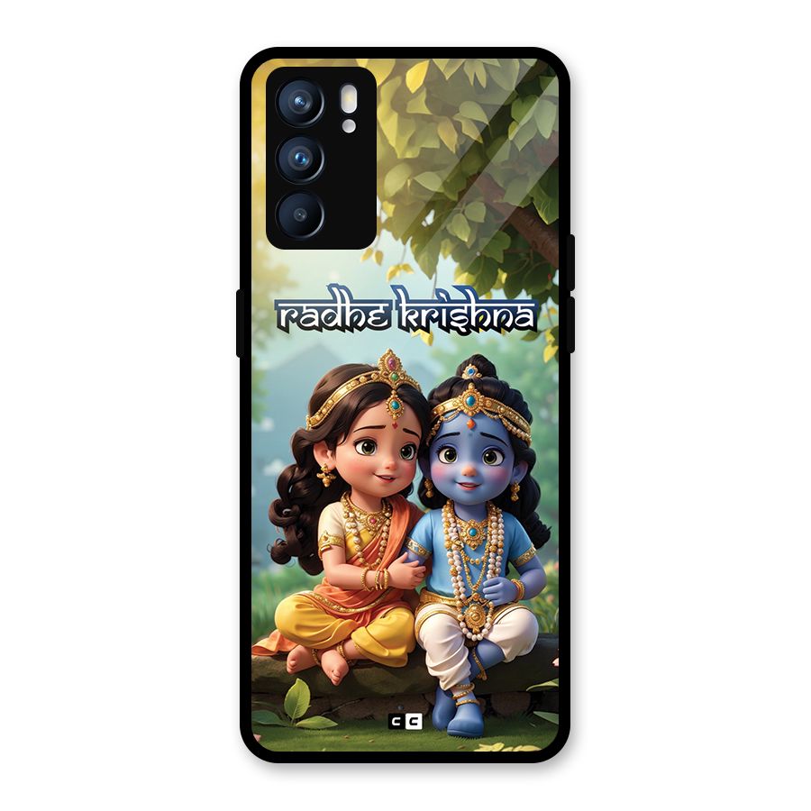 Hare Radhe Krishna Glass Back Case for Oppo Reno6 5G