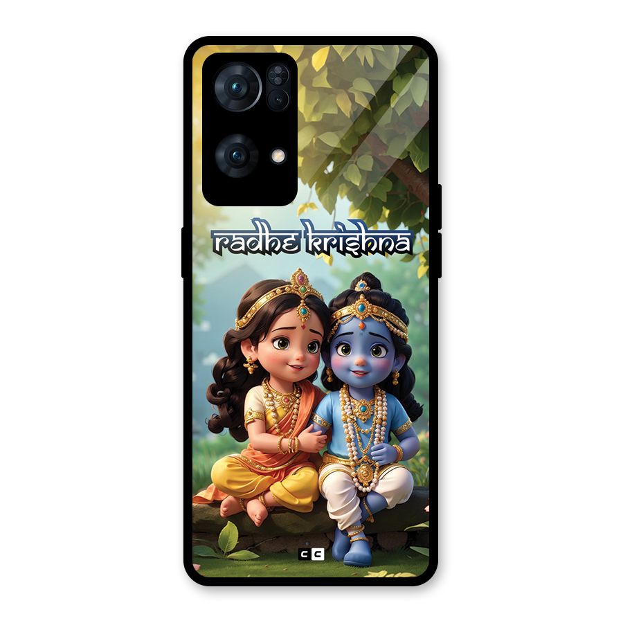 Hare Radhe Krishna Glass Back Case for Oppo Reno7 Pro 5G