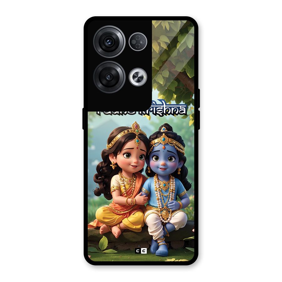 Hare Radhe Krishna Glass Back Case for Oppo Reno8 Pro 5G