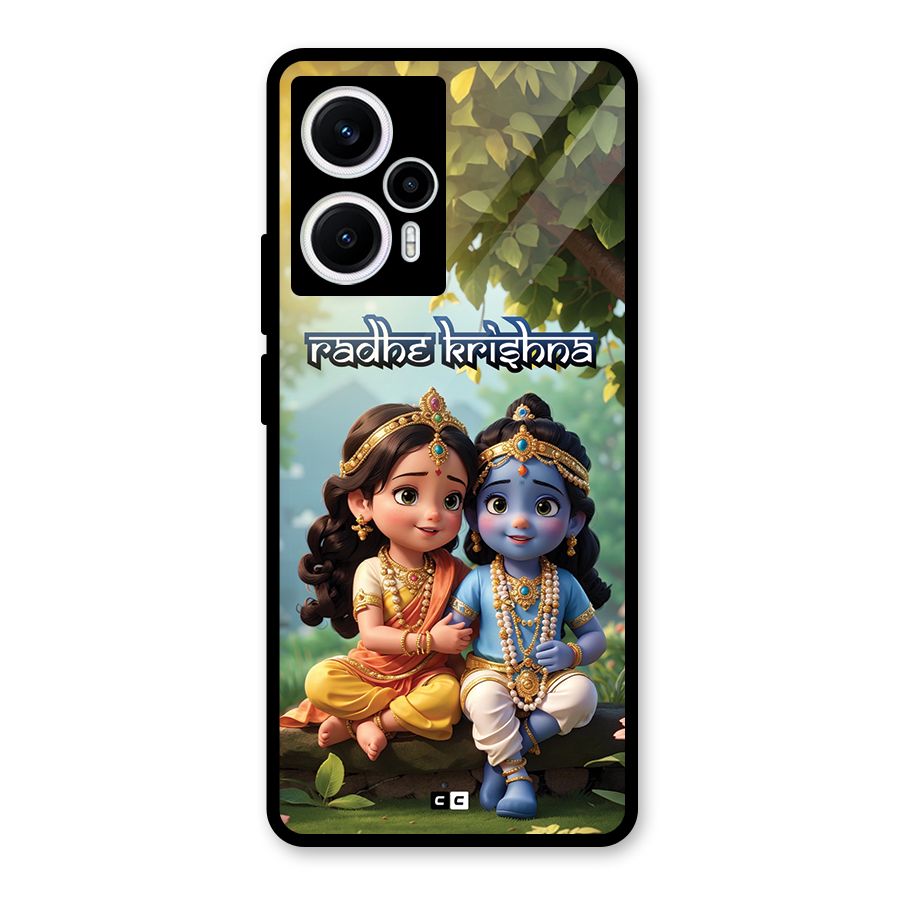 Hare Radhe Krishna Glass Back Case for Poco F5