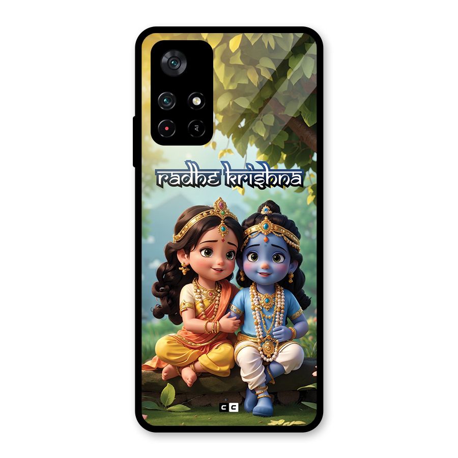 Hare Radhe Krishna Glass Back Case for Poco M4 Pro 5G