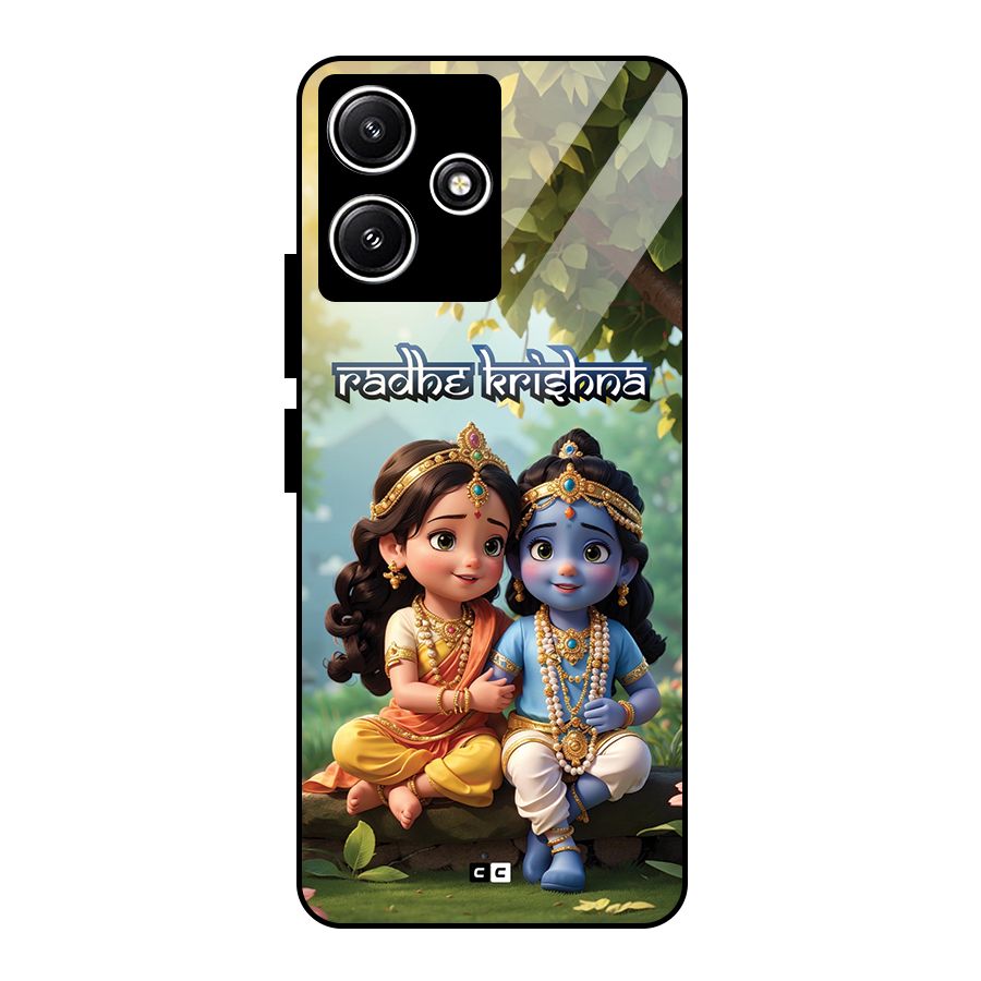 Hare Radhe Krishna Glass Back Case for Poco M6 Pro