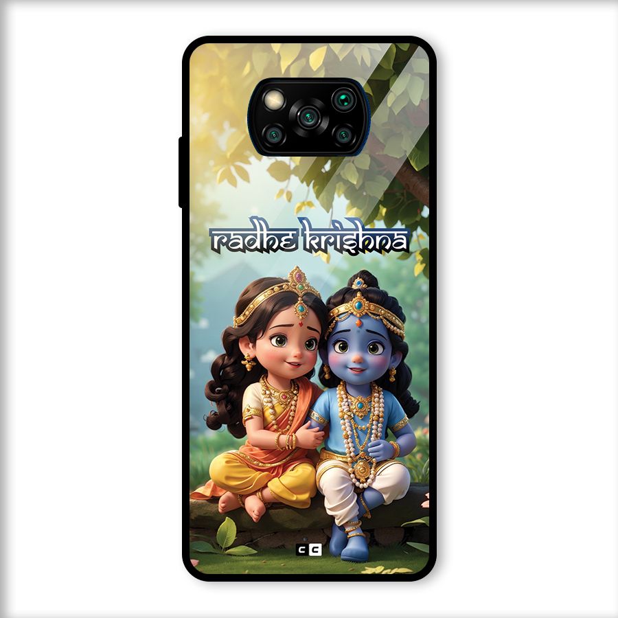 Hare Radhe Krishna Glass Back Case for Poco X3