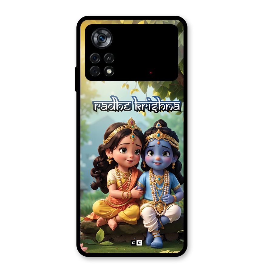 Hare Radhe Krishna Glass Back Case for Poco X4 Pro 5G