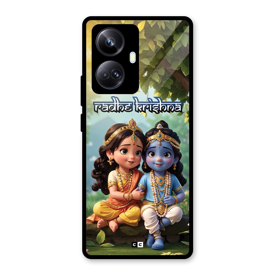 Hare Radhe Krishna Glass Back Case for Realme 10 Pro Plus