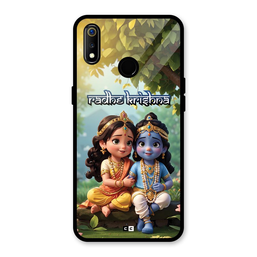 Hare Radhe Krishna Glass Back Case for Realme 3