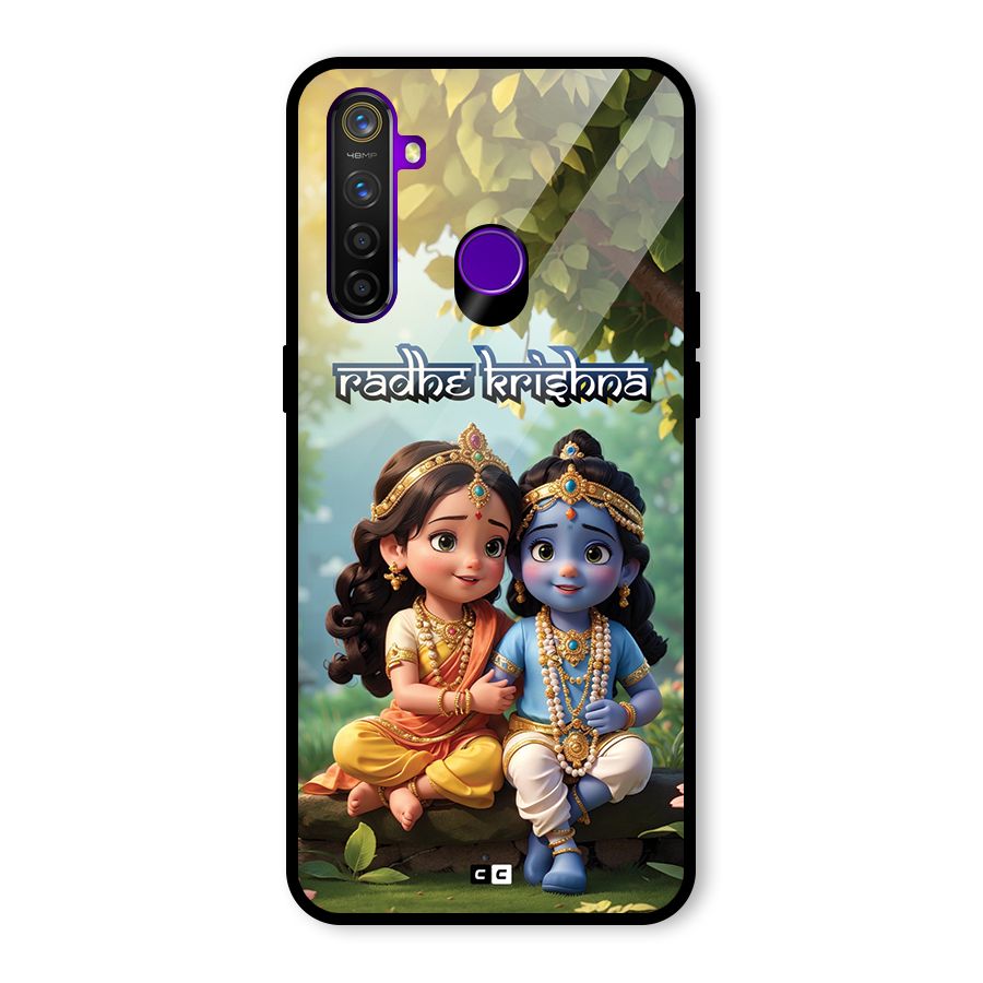 Hare Radhe Krishna Glass Back Case for Realme 5 Pro