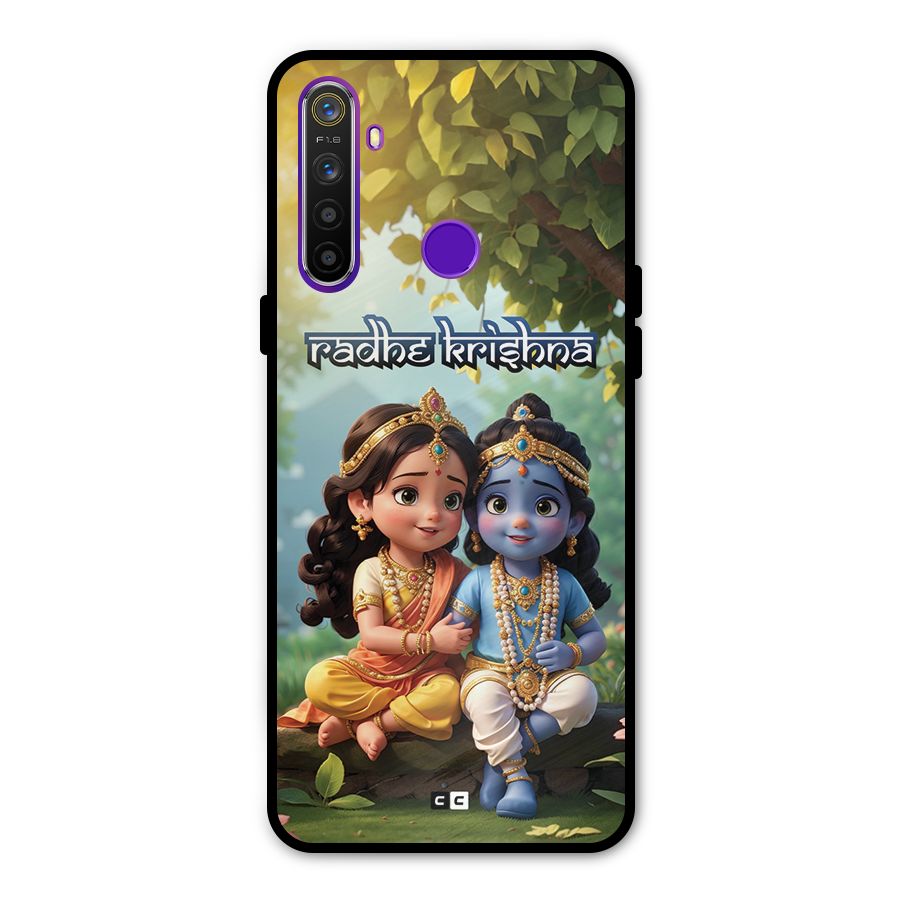 Hare Radhe Krishna Glass Back Case for Realme 5s
