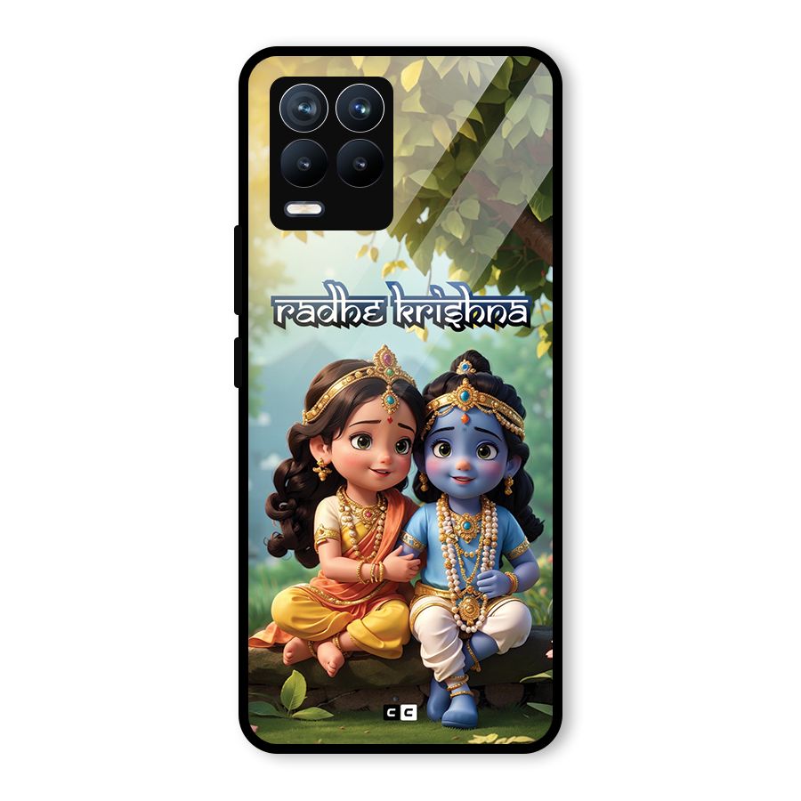 Hare Radhe Krishna Glass Back Case for Realme 8