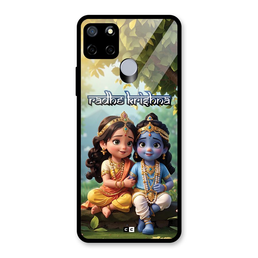 Hare Radhe Krishna Glass Back Case for Realme Narzo 30A