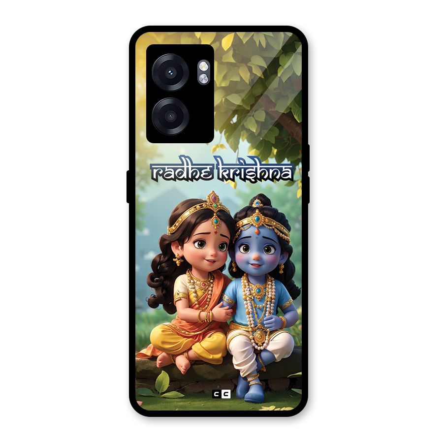 Hare Radhe Krishna Glass Back Case for Realme Narzo 50 5G