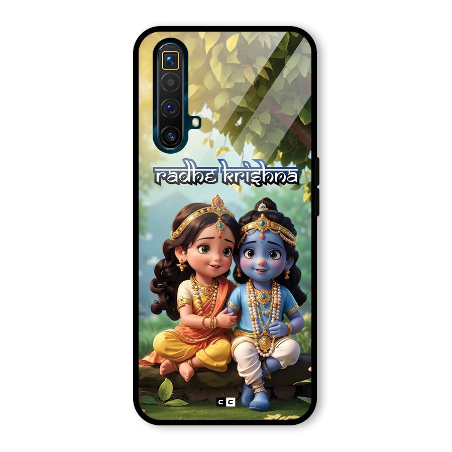 Hare Radhe Krishna Glass Back Case for Realme X3