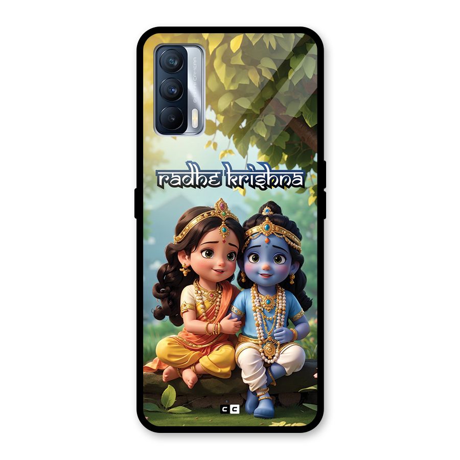 Hare Radhe Krishna Glass Back Case for Realme X7