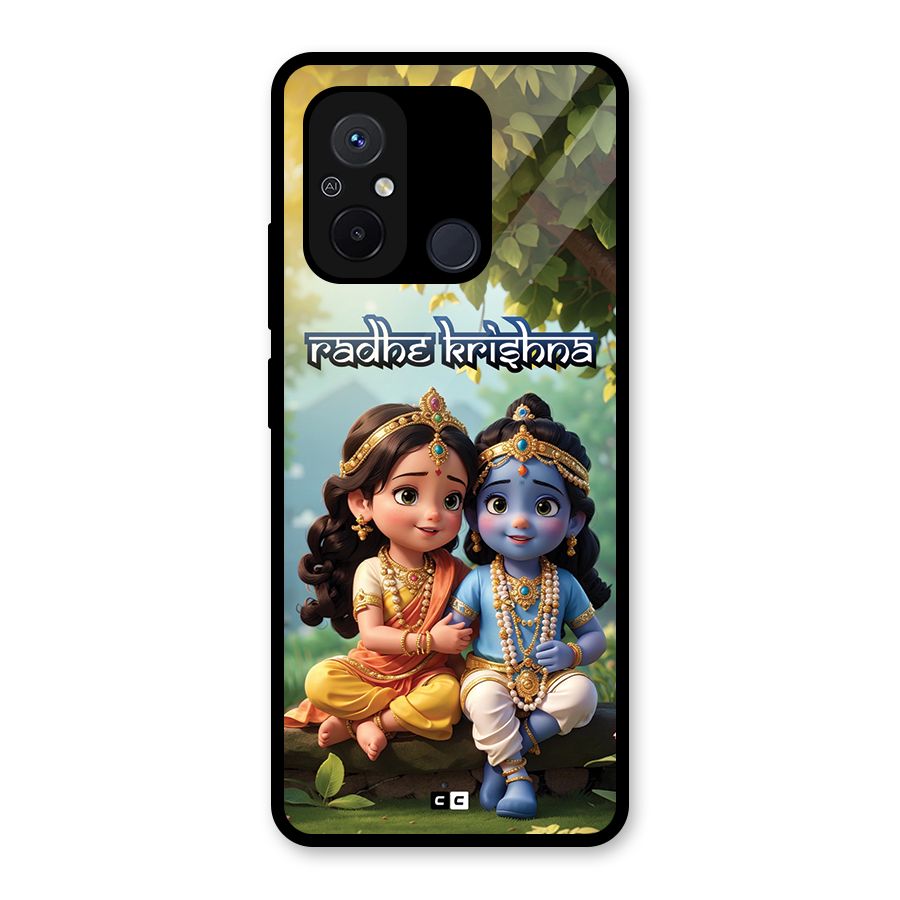 Hare Radhe Krishna Glass Back Case for Redmi 12C