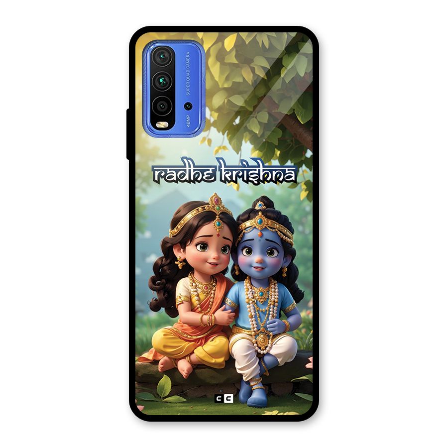 Hare Radhe Krishna Glass Back Case for Redmi 9 Power