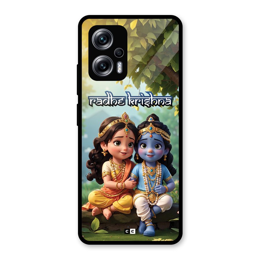 Hare Radhe Krishna Glass Back Case for Redmi K50i