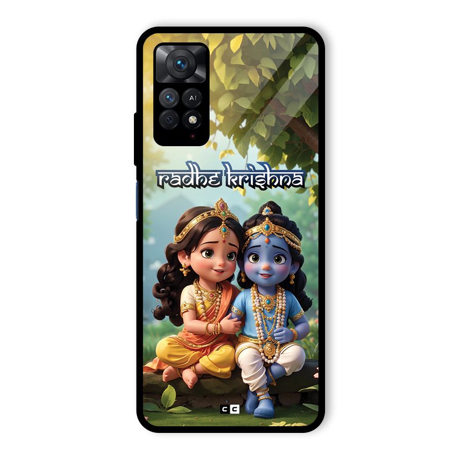Hare Radhe Krishna Glass Back Case for Redmi Note 11 Pro