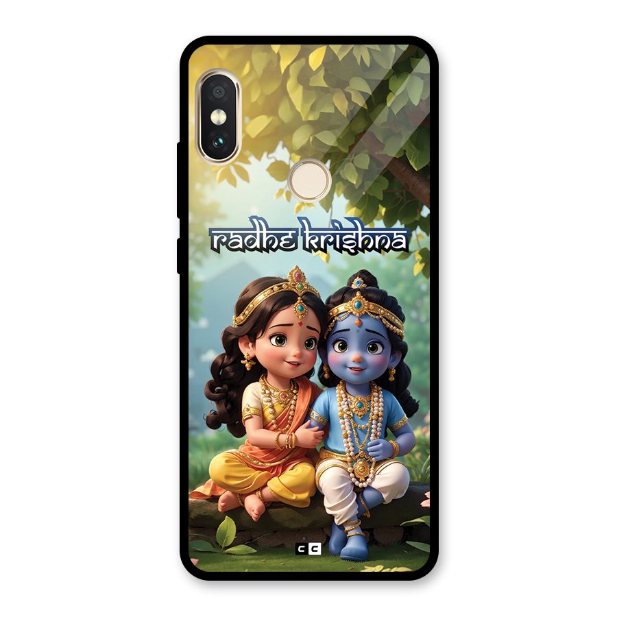 Hare Radhe Krishna Glass Back Case for Redmi Note 5 Pro