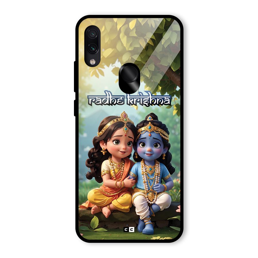 Hare Radhe Krishna Glass Back Case for Redmi Note 7S