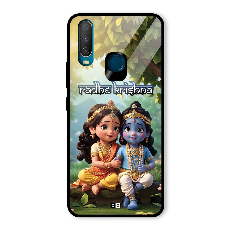 Hare Radhe Krishna Glass Back Case for Vivo U10