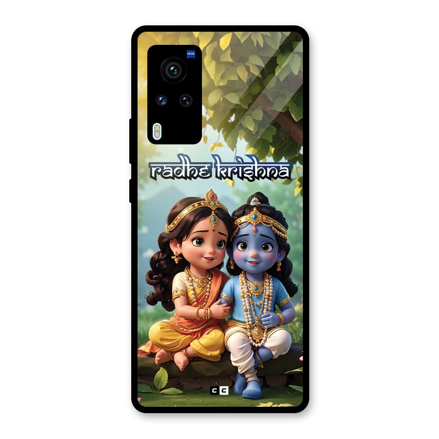 Hare Radhe Krishna Glass Back Case for Vivo X60 Pro
